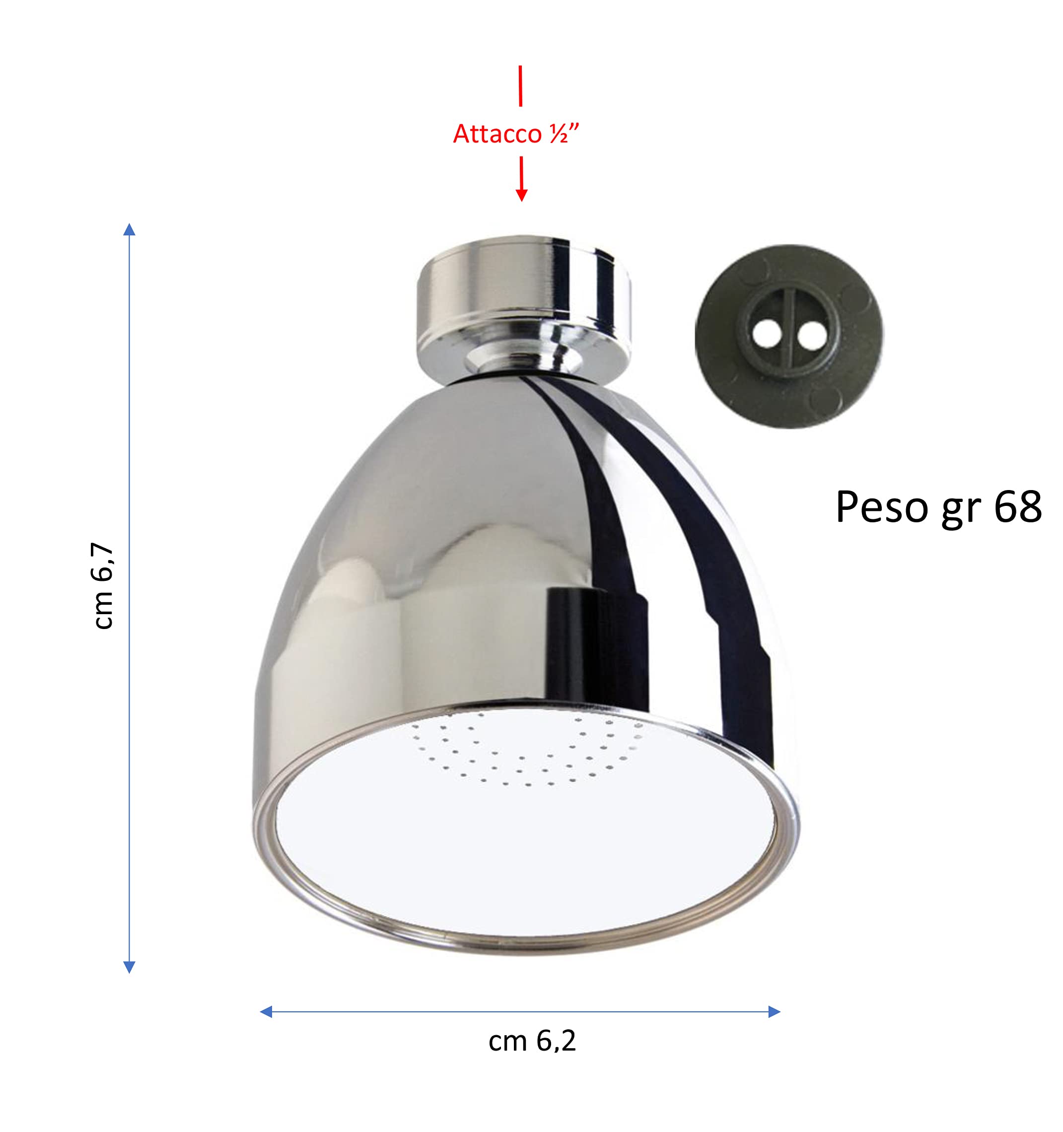 Siroflex2765 S Fixed Shower Head Made In Italy Chrome Brass