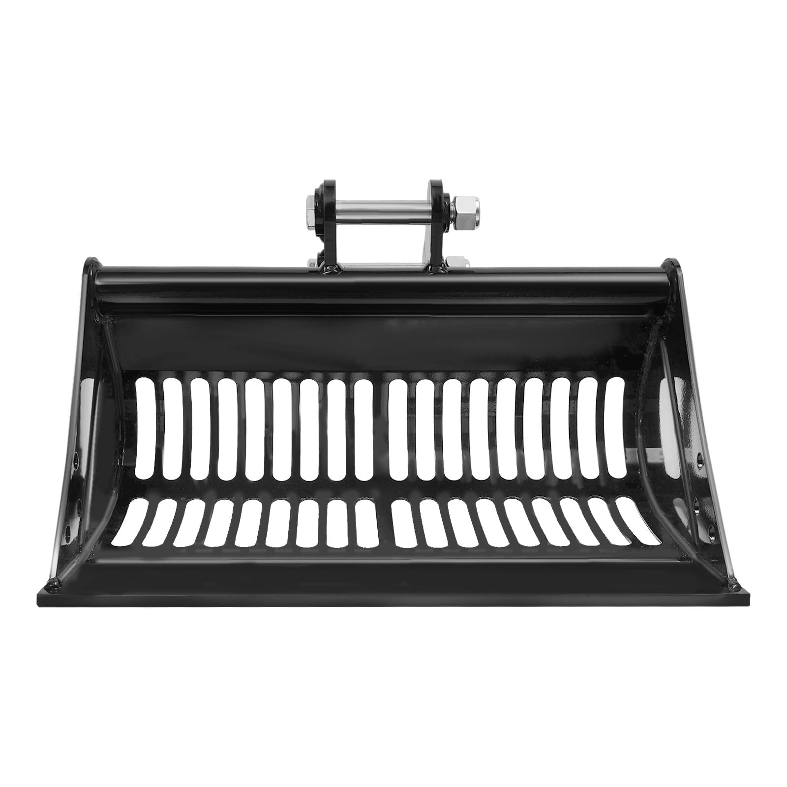 60 cm Siebschaufel für Minibagger, Baggerlöffel aus Stahl, Bodensiebschaufel mit 25 mm Bolzenlöchern für 800–2000 kg Minibagger, Materialsortierung & Erdarbeiten