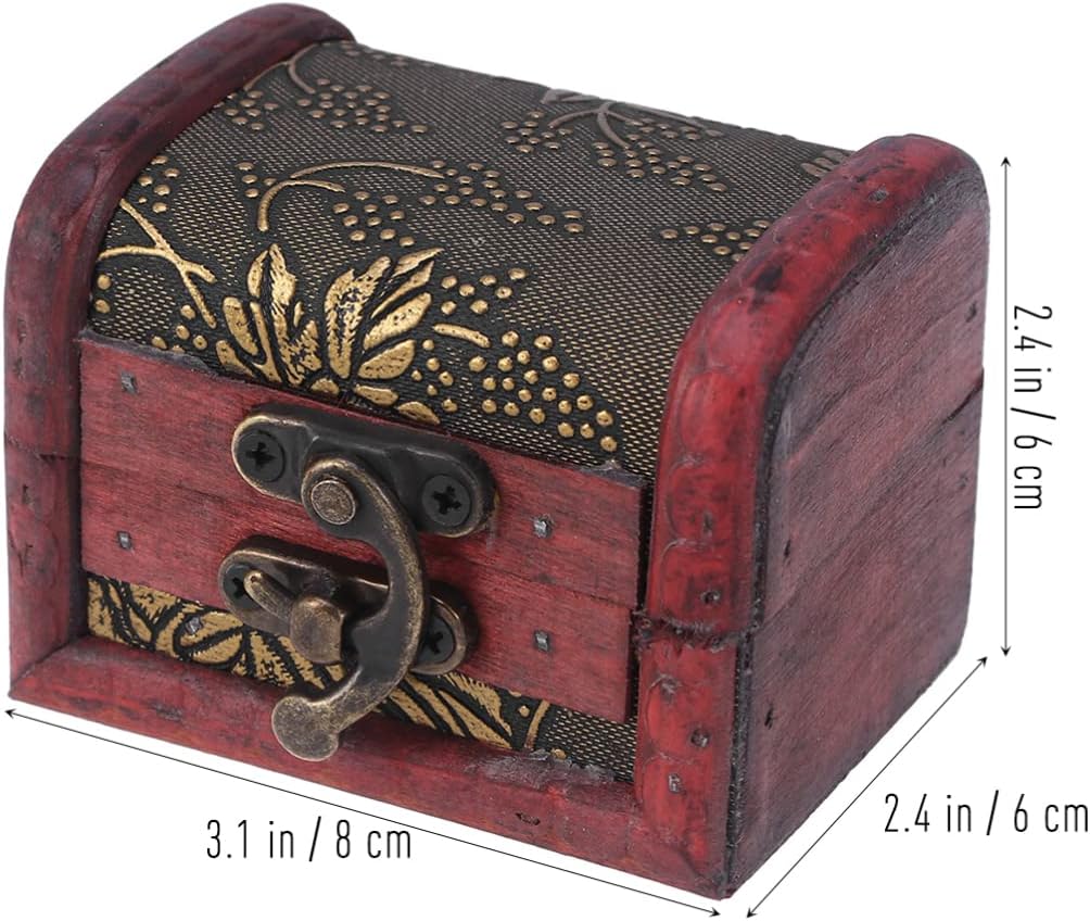 Abaodam treasure trunk large chest storage box keepsake decorative vintage suitcase antique wooden medicine trunks for pirate Wooden Storage Box Jewelry