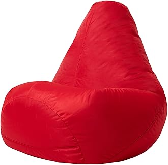 Bean Bag Bazaar High Back Recliner Bean Bag Chair, Red, Indoor Outdoor Beanbag, Water Resistant Fabric, Large Beanbag with Filling Included, Gaming Chair, Outdoor Seating, Garden Furniture