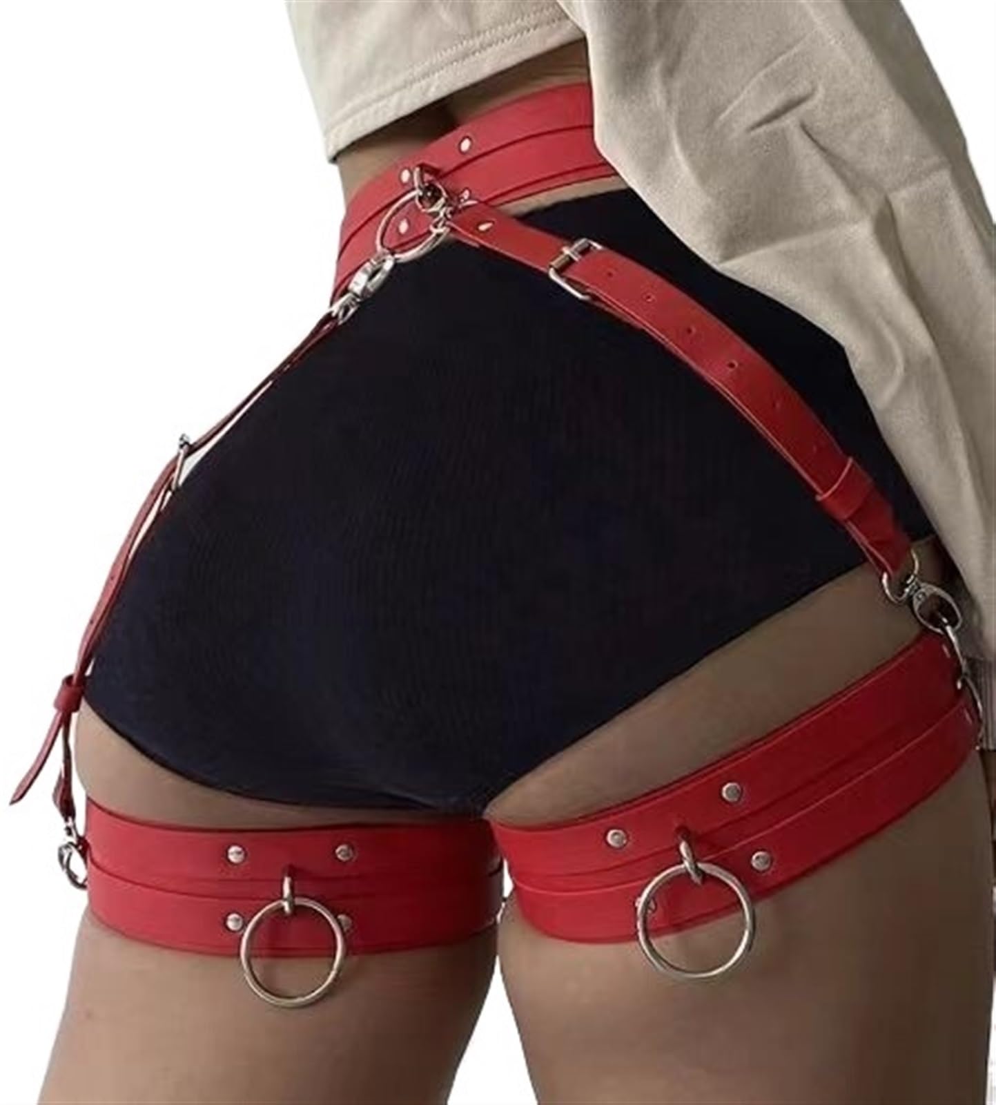 Women Punk Belts PU Leather Body Chain Waist Belt BDSM Lingerie Bondage Bodysuit Goth Harness Lingerie