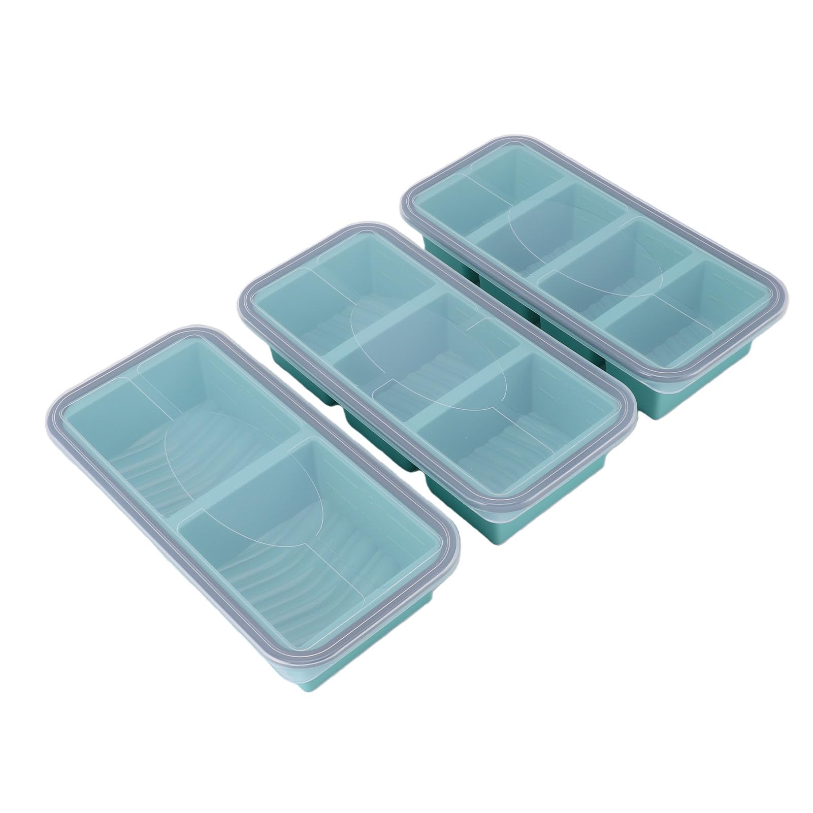 Stampo per Freezer in Silicone con Coperchi, 3 Pezzi con Linee di