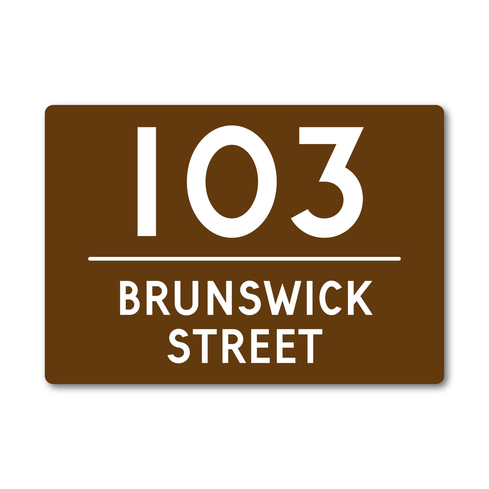 Personalised House Sign Metal Plaque. Name Plate. Custom Door Number, Street. Perfect for House Numbers, Street Names (A3 (405mm x 283mm), Brown)
