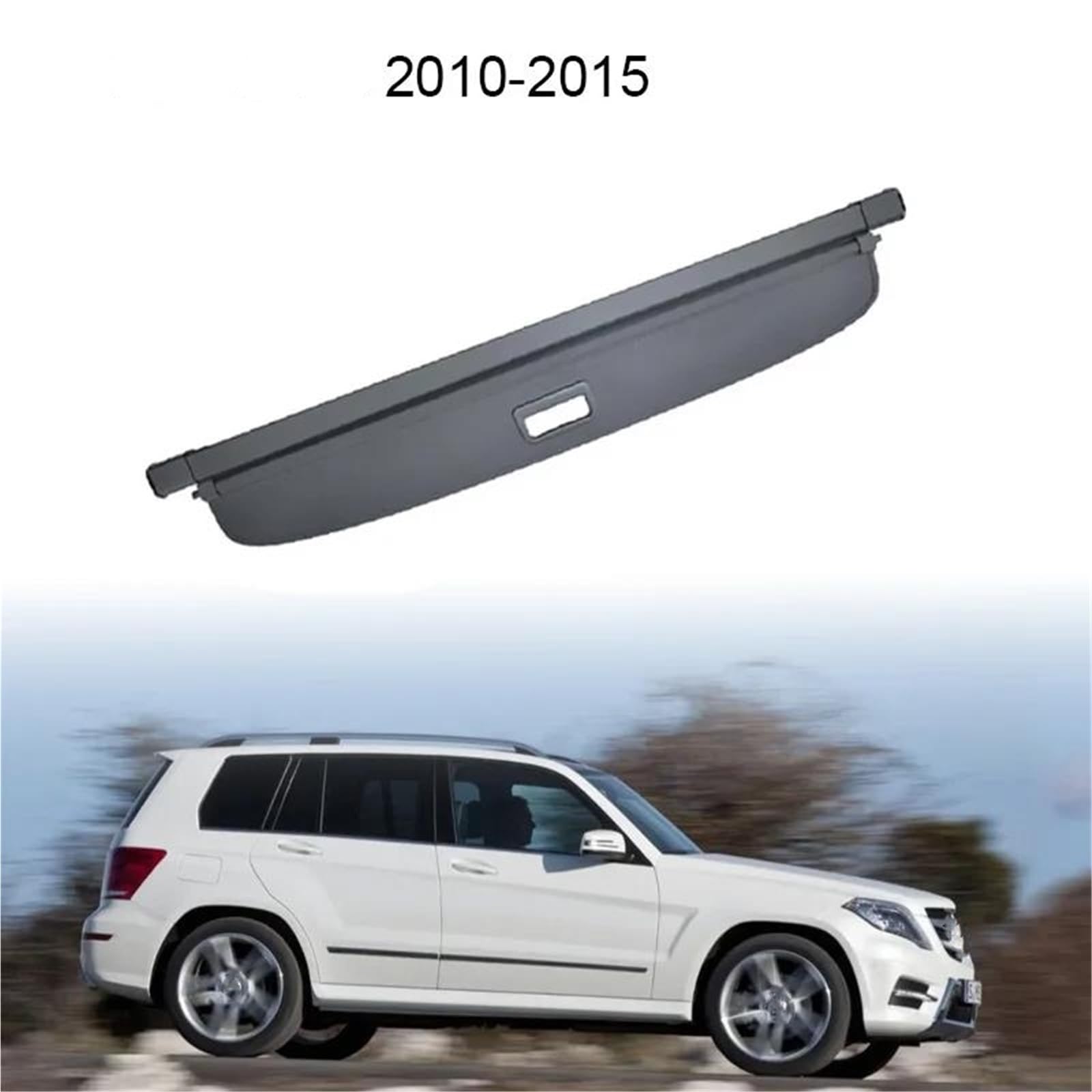 Plage Arrière Couverture De Coffre De Coffre Arrière, Cloison De Séparation, Pare-Soleil pour Mercedes pour Benz GLK X204 2010–2015(Look de Carbone)
