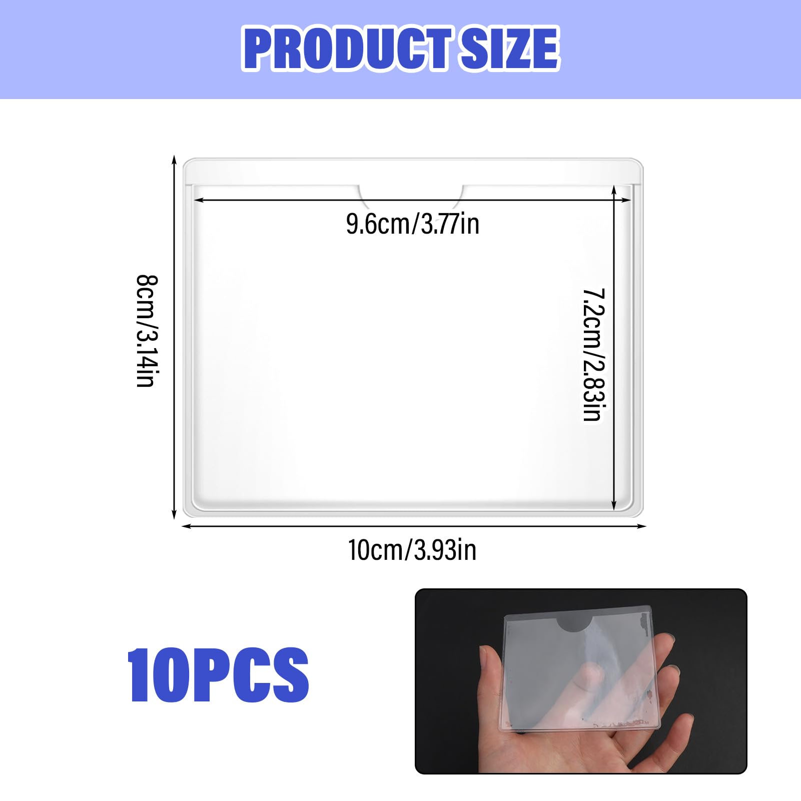 Soporte para Tarjeta de Discapacitado en Parabrisas, 10 piezas Soporte Adhesivo para Tarjeta VTC/Taxi/Ticket de Disco de Estacionamiento - Coche/Parabrisas