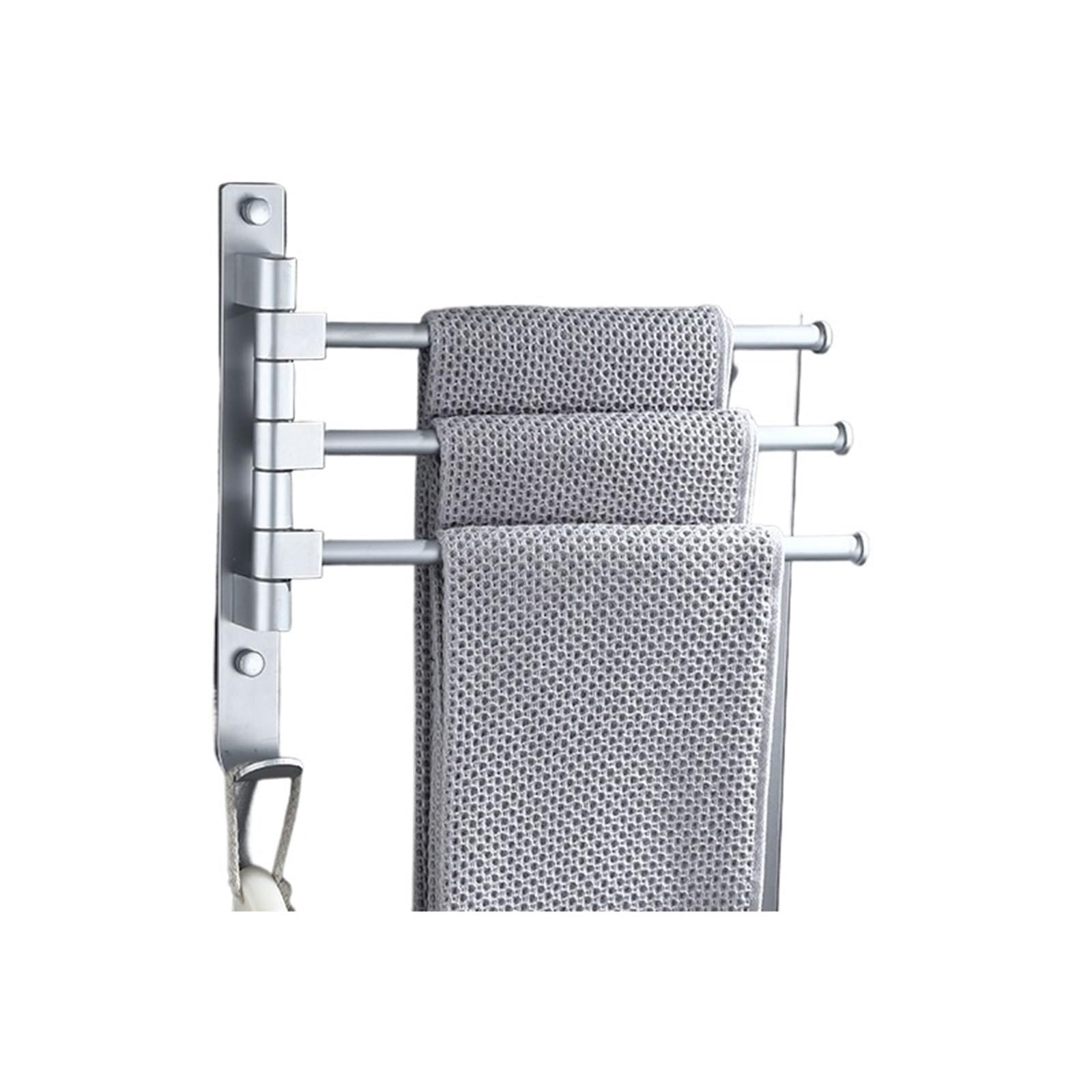 No Punching Bathroom Movable Towel Bar Hair Rotating Rack Toilet Wall Hanging Storage for Bathroom(B)