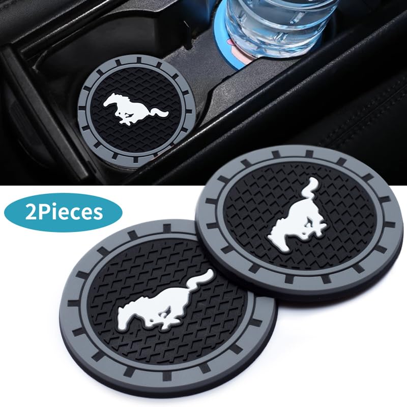 2 Pzs Portavasos de silicona negro para auto 2.75 pulg miniatura 2