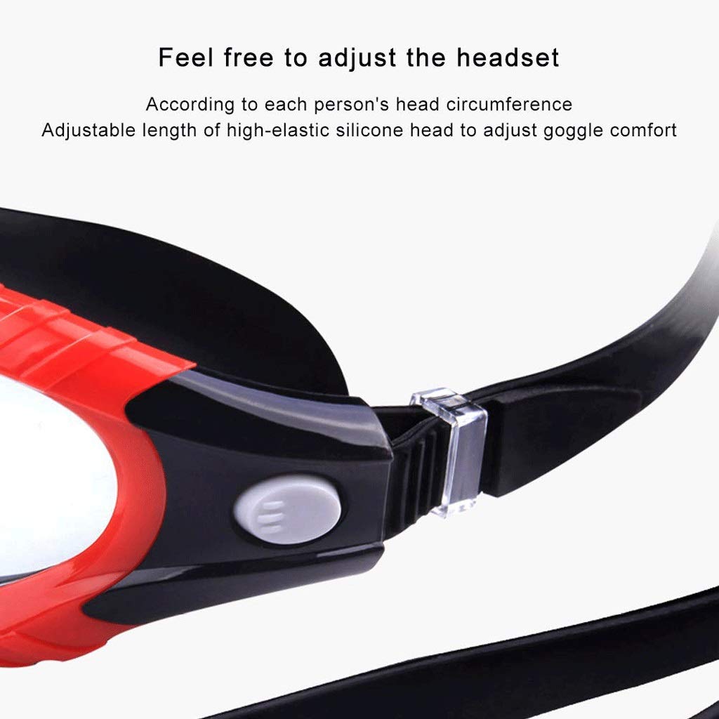 Flüssige Silikon-Schwimmbrille, kein Auslaufen, Anti-Beschlag-UV-Schutz, verspiegelt, Triathlon, mit Etui, für Damen, Herren, Jugendliche, Erwachsene