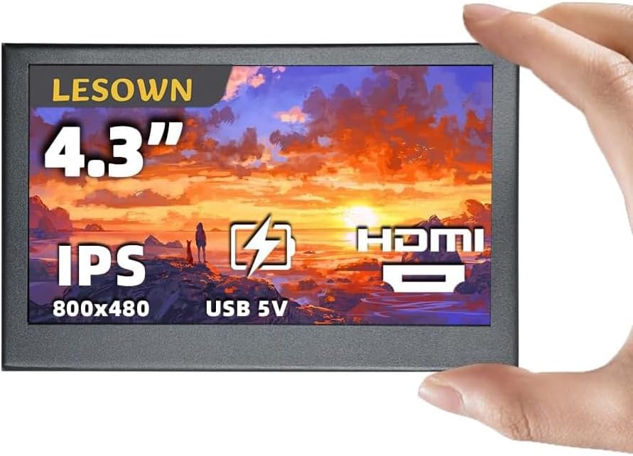 Amazon.com: LESOWN USB mini Screen 4.3 inch HDMI LCD 480x800 IPS ...