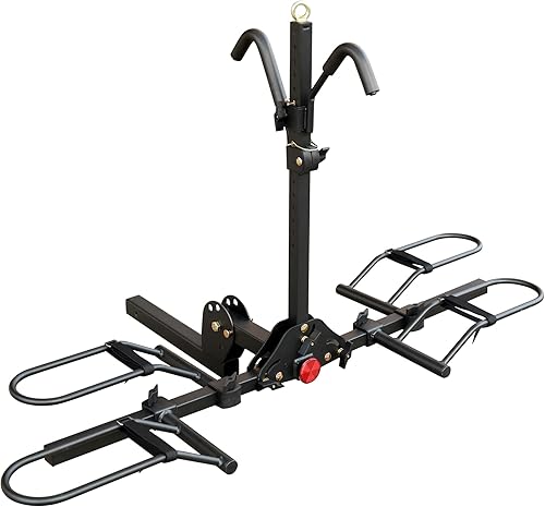 Joven soporte de enganche de 2 bicicletas estilo plataforma para coches, camiones, SUV, minivans, se adapta a bicicleta de carretera de grava MTB