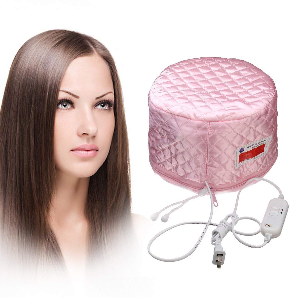 Thermal Hair Steamer Cap for Hair Electric Heat Cap Thermal Treatment Spa Cap (PINK)