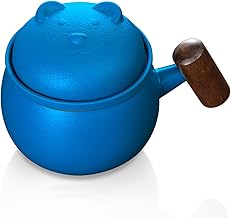fanquare Tea Infusion Cup Blue Ceramic Tea Cup with Lid Cute Bear Portable Travel Tea Cup for Loose Leaf
