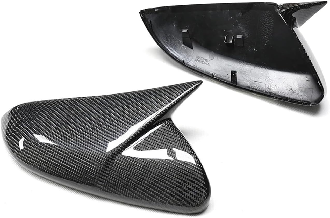 Side Mirror Cover Compatible with Civic 10th.Gen 16-21 Add On/Replacement Style Carbon Fiber Body Side Rearview Mirror Cover OEM/OX Horn Shape (Color : A Dry Carbon add on)