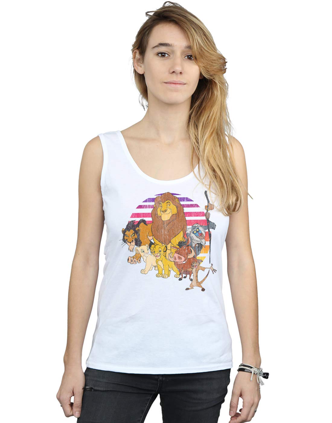 Absolute Cult Women's White Disney The Lion King Pride Family Vest Medium
