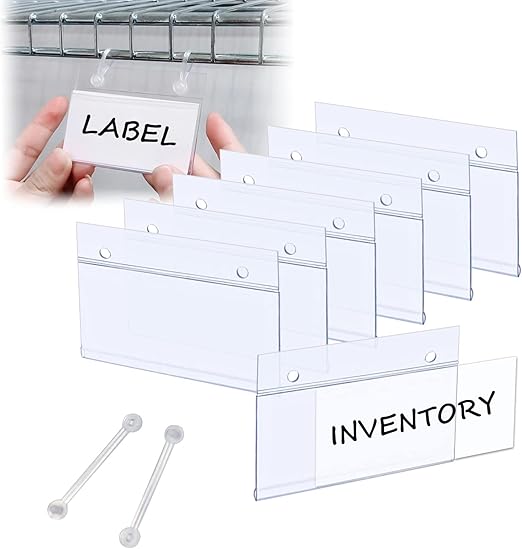 ChanQnTon Shelf Labels 60 Count, Label Holder with Easy