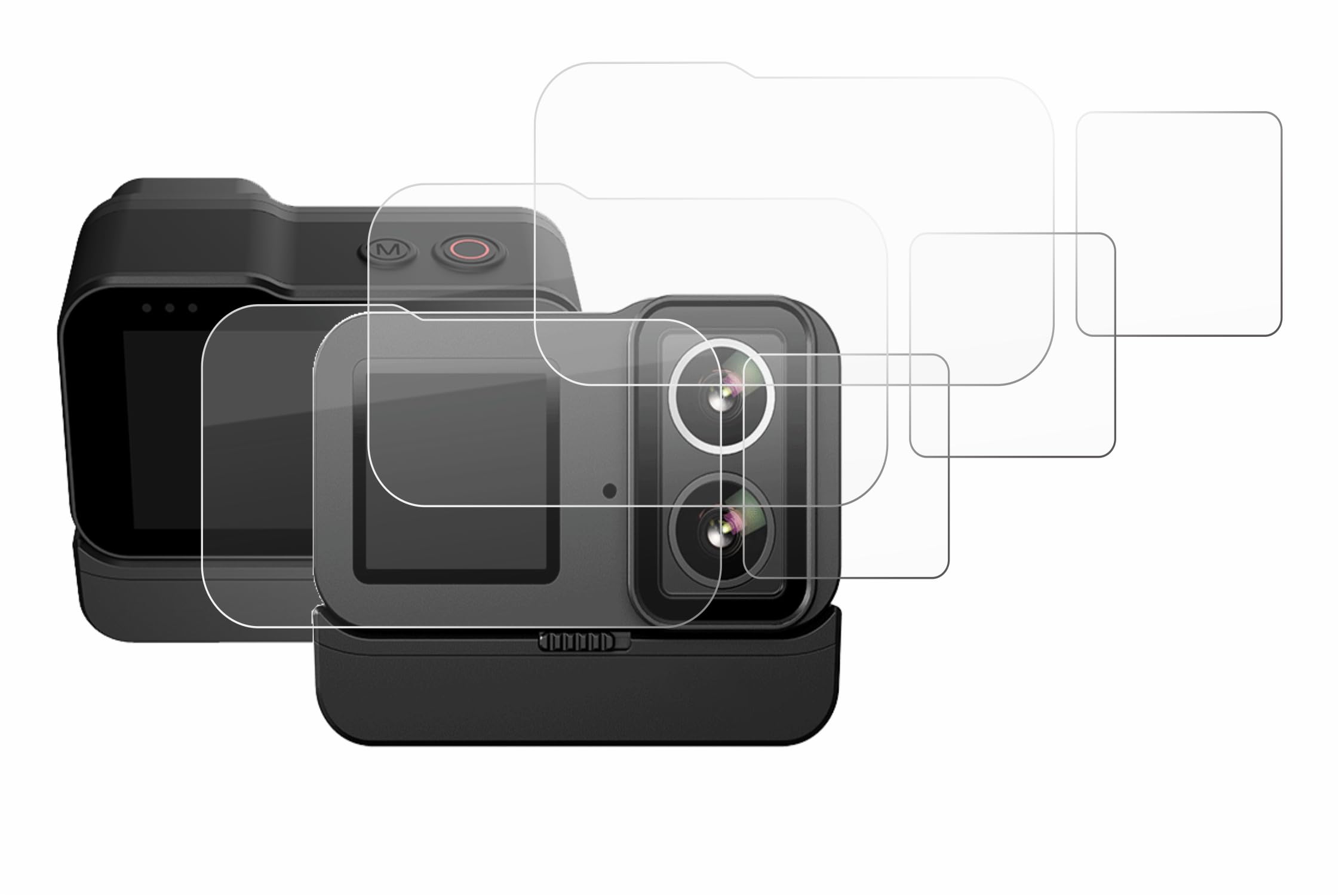 brotect Glass Screen Protector Film for SJCAM SJ20 Dual Lens (6 Pack) - Glass-Foil 9H Protection [Scratch Resistant, High Clarity]