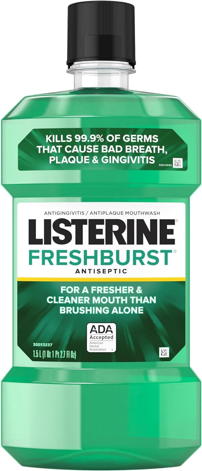 Listerine Cool Mint Antiseptic Mouthwash for Bad Breath, Plaque and Gingivitis, 1 l ( Pack of 3)