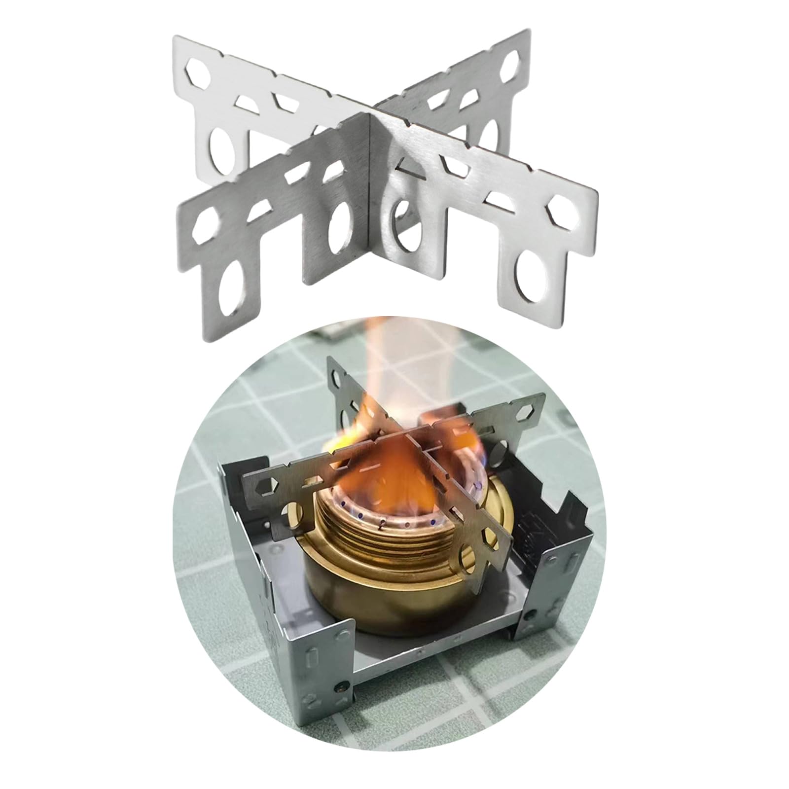 Stainless Hiking Outdoor Alcohols Stove With Antilost Wire Tub Stand Alcohols Stove Crosses Stand Rack