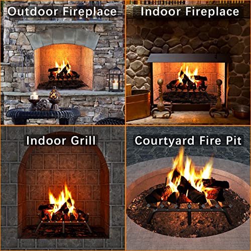Mr Ironstone Fireplace Grate 24 Inch Solid Steel Heavy Duty Firewood Log Burning Rack Fire Grates For Outdoor Kindling Tools Pit Indoor Fireplace Log Holder Wrought Iron Wood Stove thumb #6