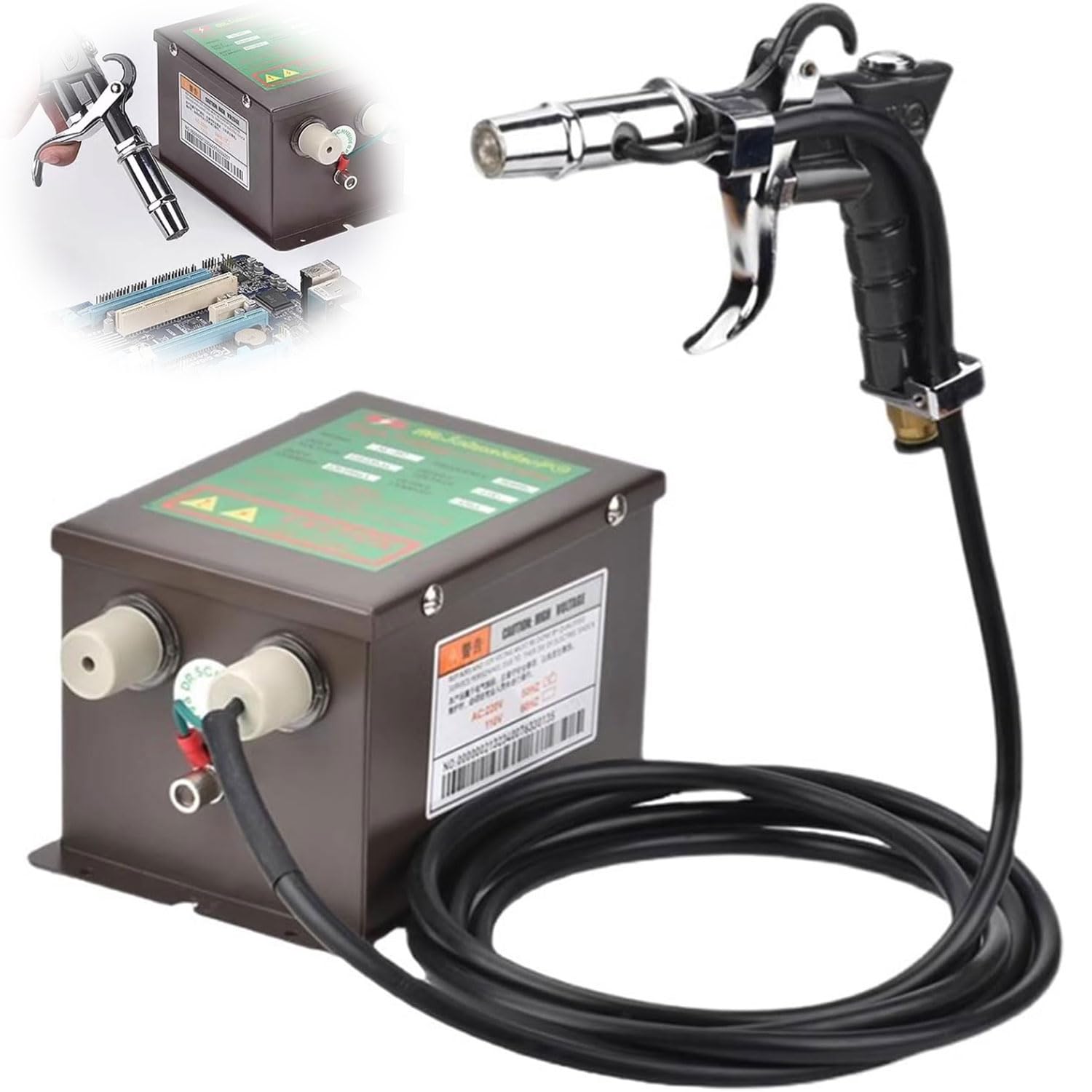 Pistola Ad Aria Compressa Antistatica Pneumatica, Pistola Ad Aria Ionizzante a Testa Singola Da 10 M/s Con Generatore Ad Alta Tensione Da 4,6 KV, 0,2-0,8 MPa, Mini Pistola a Spruzzo Per Polvere