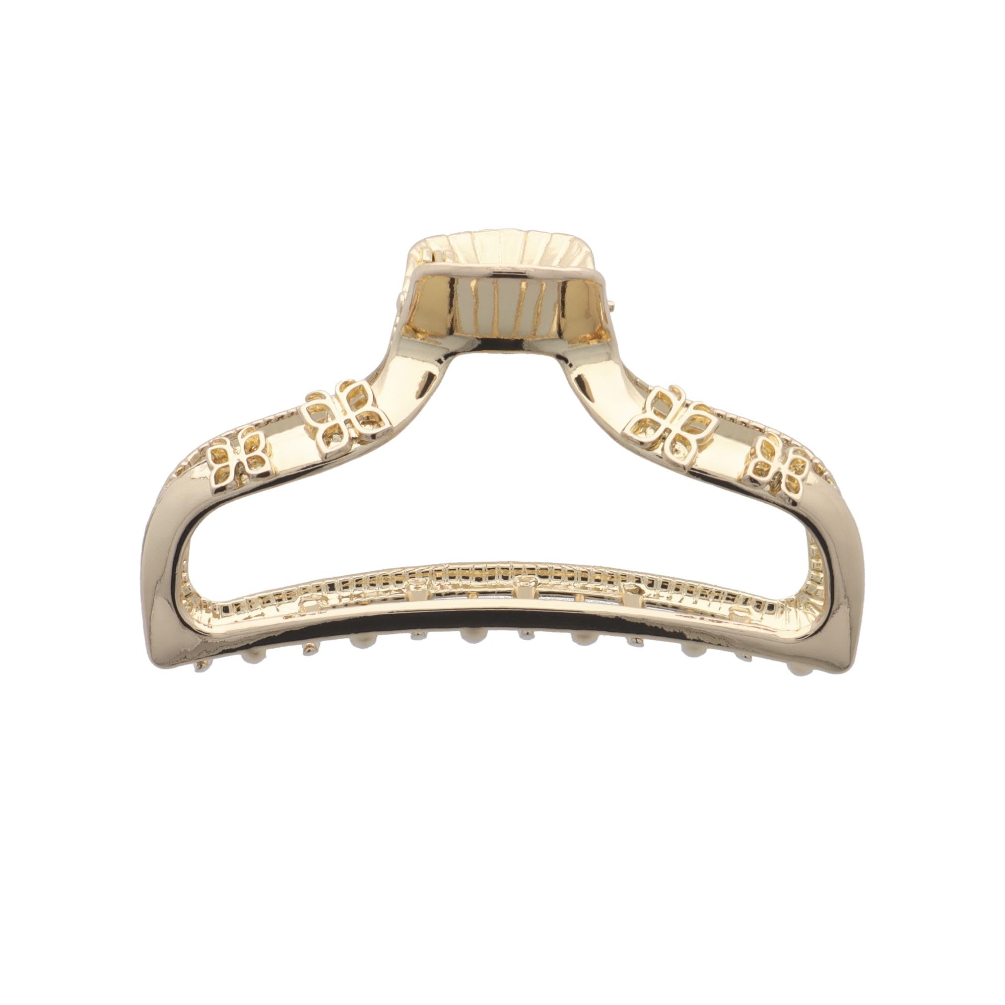 PARSA Beauty Signature Gold Hair Claw - Luxury Gold Hair Clip with Signature Butterfly Elegant Design Stylish Accessory for Elegant Hairstyles Durable & High Quality Alloy