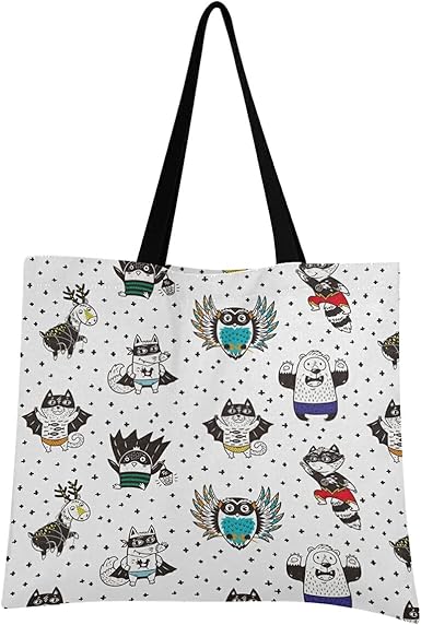 Mnsruu Lunares Búho Pájaro Murciélago Bolsa Compra Reutilizables