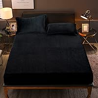 Vista 70 de Flannel Fitted Sheet Twin Size,Velvet Fitted Sheet Plush Shaggy Ultra Soft Fuzzy Sheet with 15''Deep Pocket,Dark Gray,1 Pack(Not Include Pillowcases)