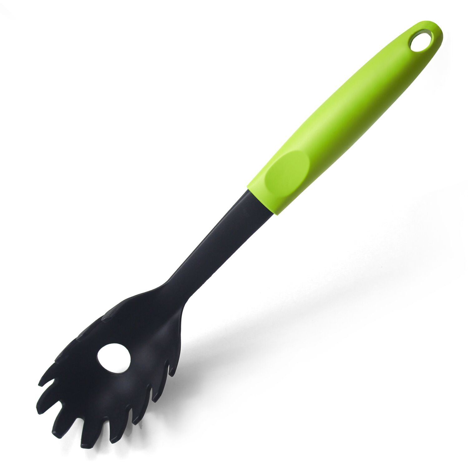 Nylon Spaghetti Tongs - LEMCASE® Kitchen Server for Pasta, Silicone Handle, Green
