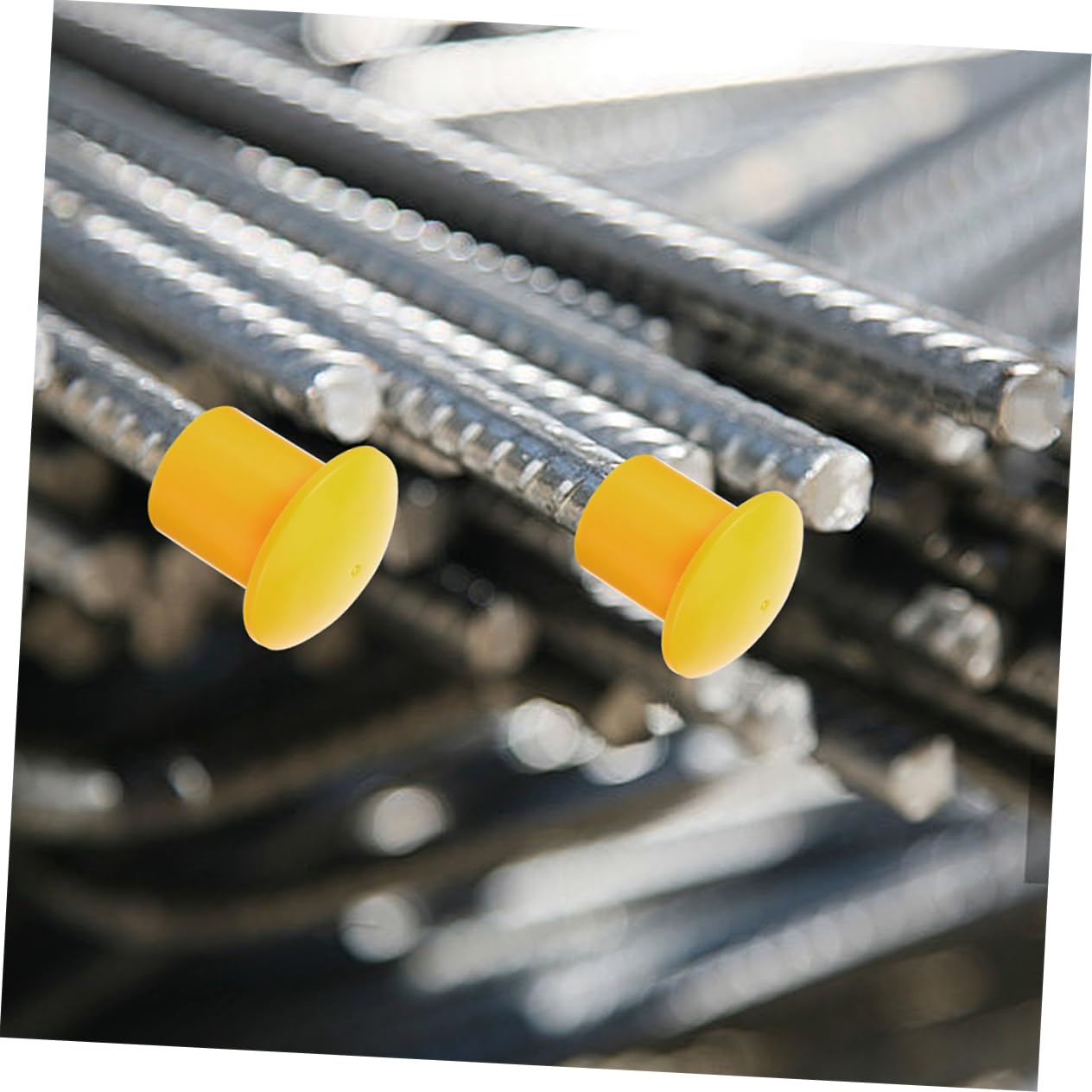 50pcs Rebar Protective Caps Plastic Mushroom Safety Covers for Construction Easy to Install Rebar End Caps Yellow for Site Use and Processing