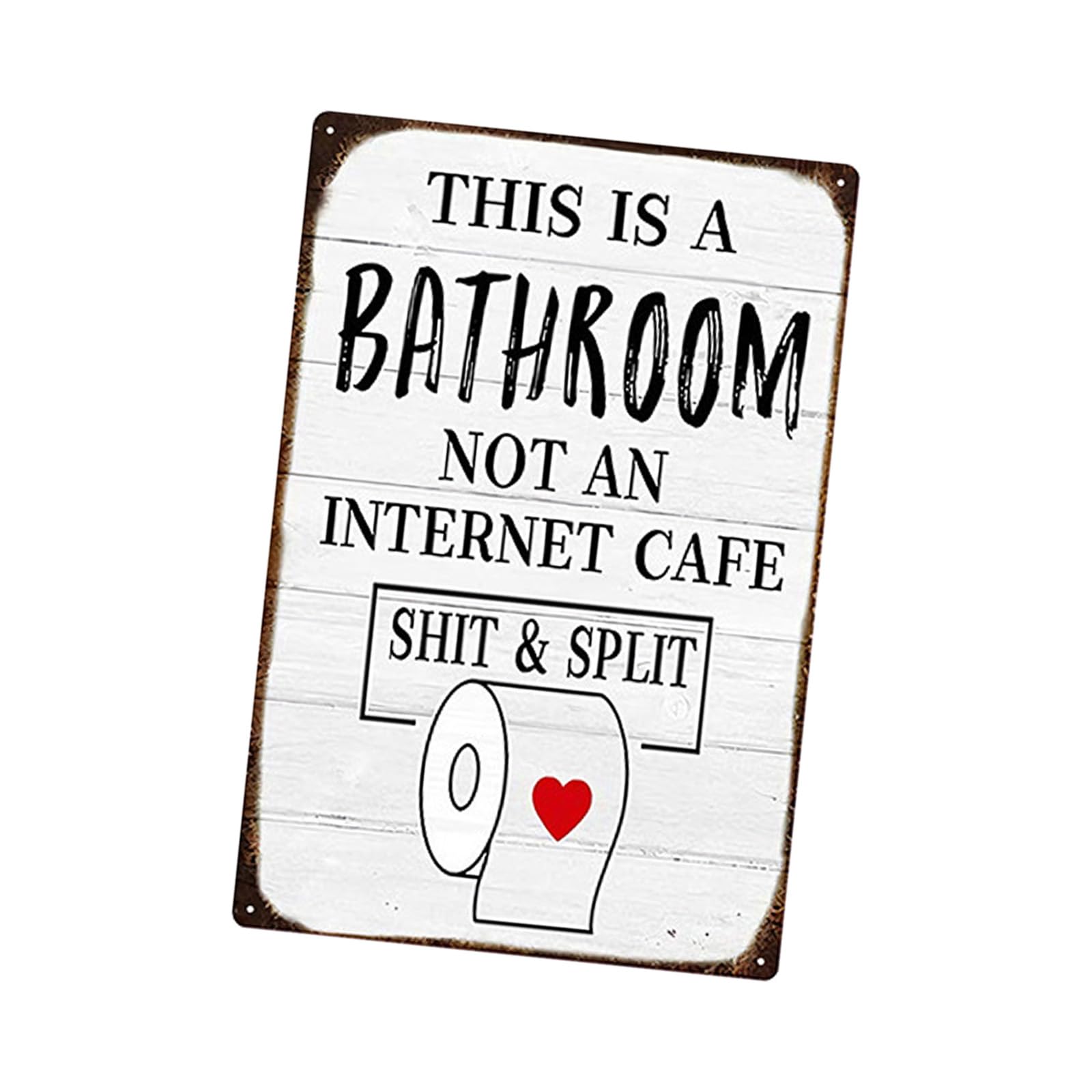 Oxxggkao Antique Metal Tin Sign This Is a Bathroom Not a Internet Cafes & Split Wall Art Decors for Home Washroom Plaques Wall Hanging Sign