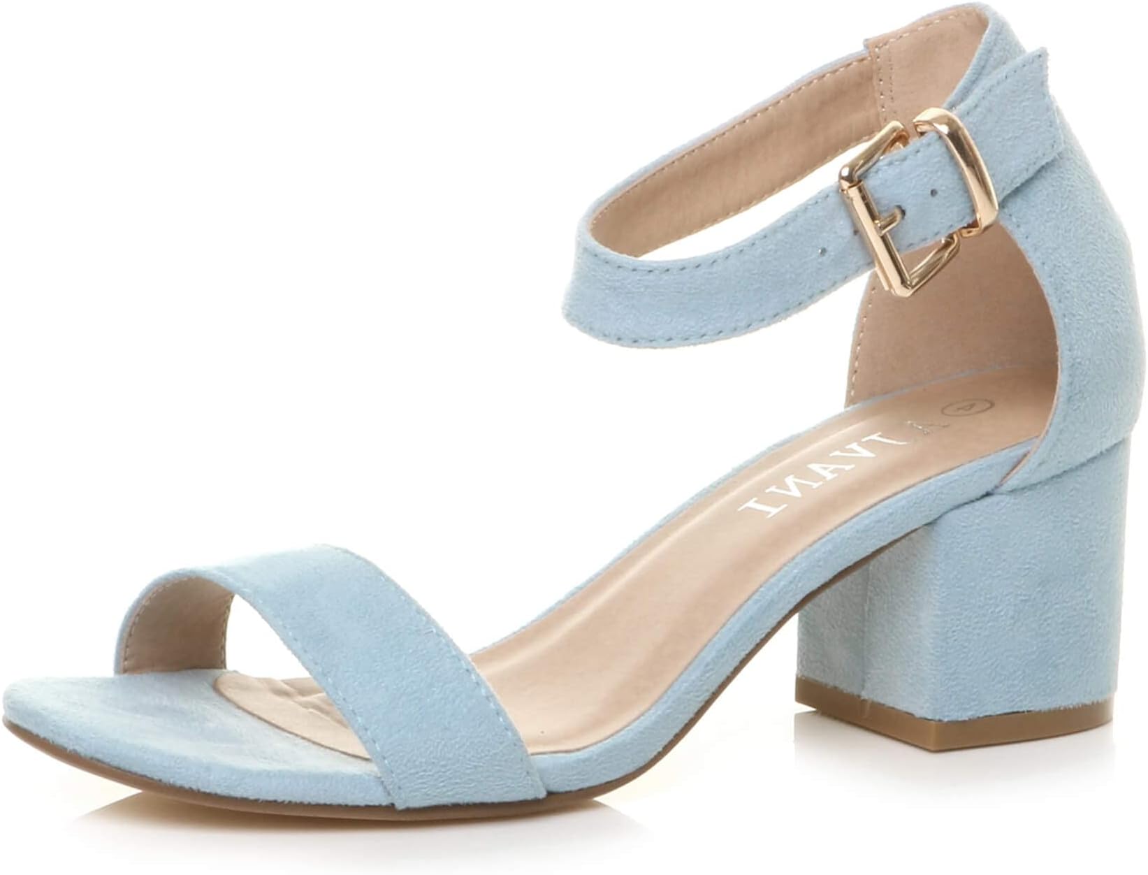 – Womens Ladies Low mid Block Heel peep Toe Buckle Ankle Strap Party Strappy Sandals Shoes Size