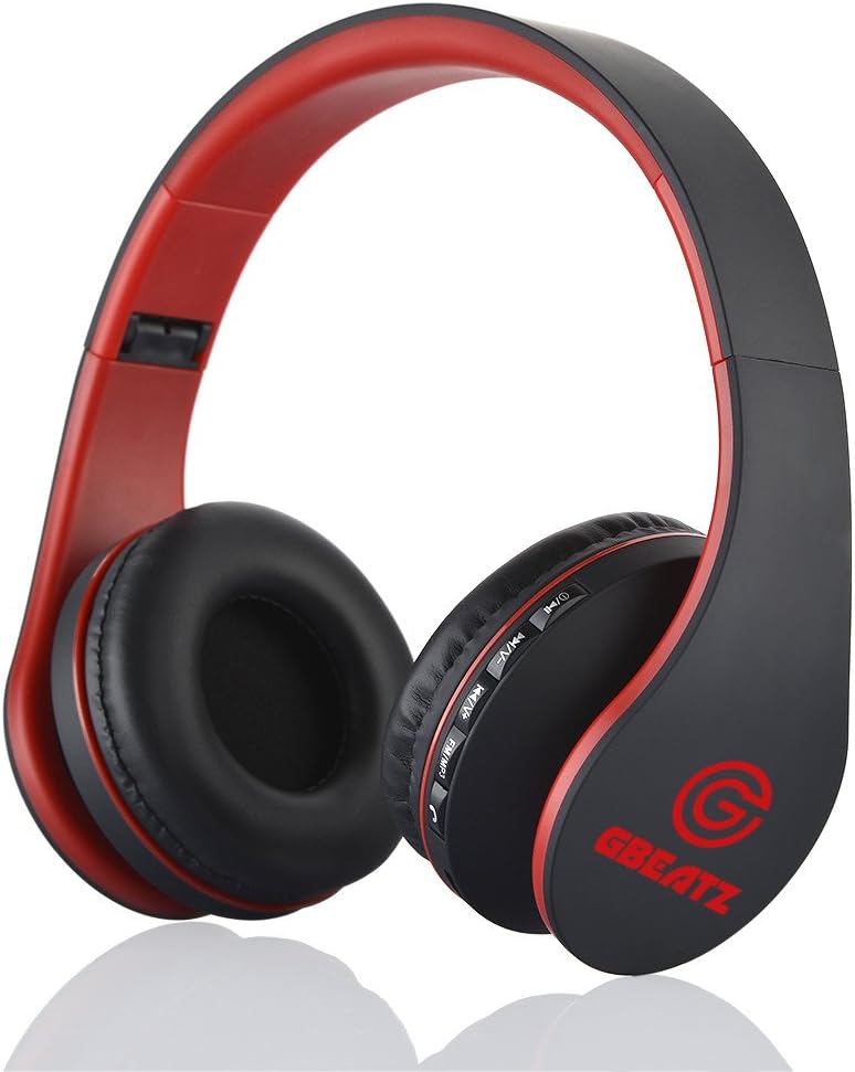 GBeatz Premium Wireless + Wired Bluetooth Stereo Headphone, Built-in Mic for Hands Free Calls | Portable MP3 Player Using Micro SD/TF Card | Compatible with iPhone, Android & Other Bluetooth Devices