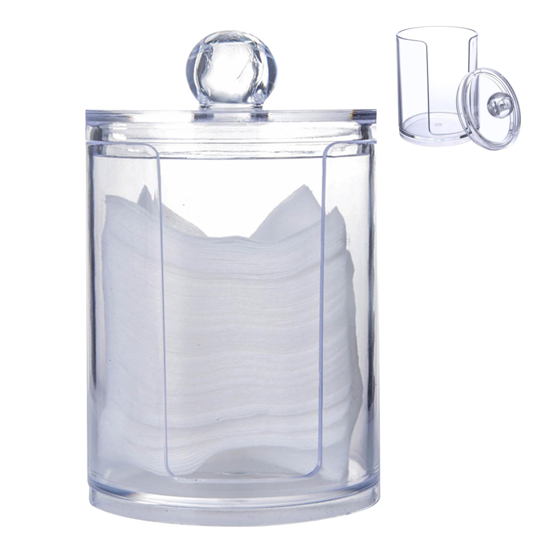 1PC Qtip Holder Dispenser Bathroom Clear Jar Organizer Plastic Acrylic Case For Cotton Balls Cotton Swabs Makeup Pads