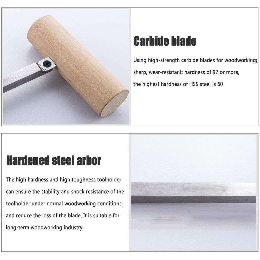 Scalpello per Tornio, Utensile per Tornitura Quadrato per Legno, Scalpello per Tornio con Punta con Inserto in Carburo Quadrato a Bordo Dritto da 14 Mm per Hobbisti Del Legno, Fai da Te, Fale