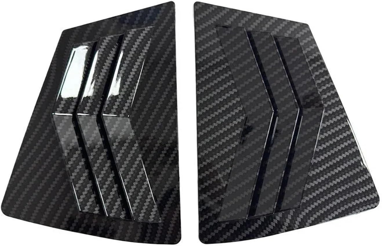 Compatible for Mazda 3 2009-2013 Car Rear Louver Window Side Shutter Cover Trim Sticker Vent Scoop ABS Carbon Fiber Black Auto Accessories(Carbon)