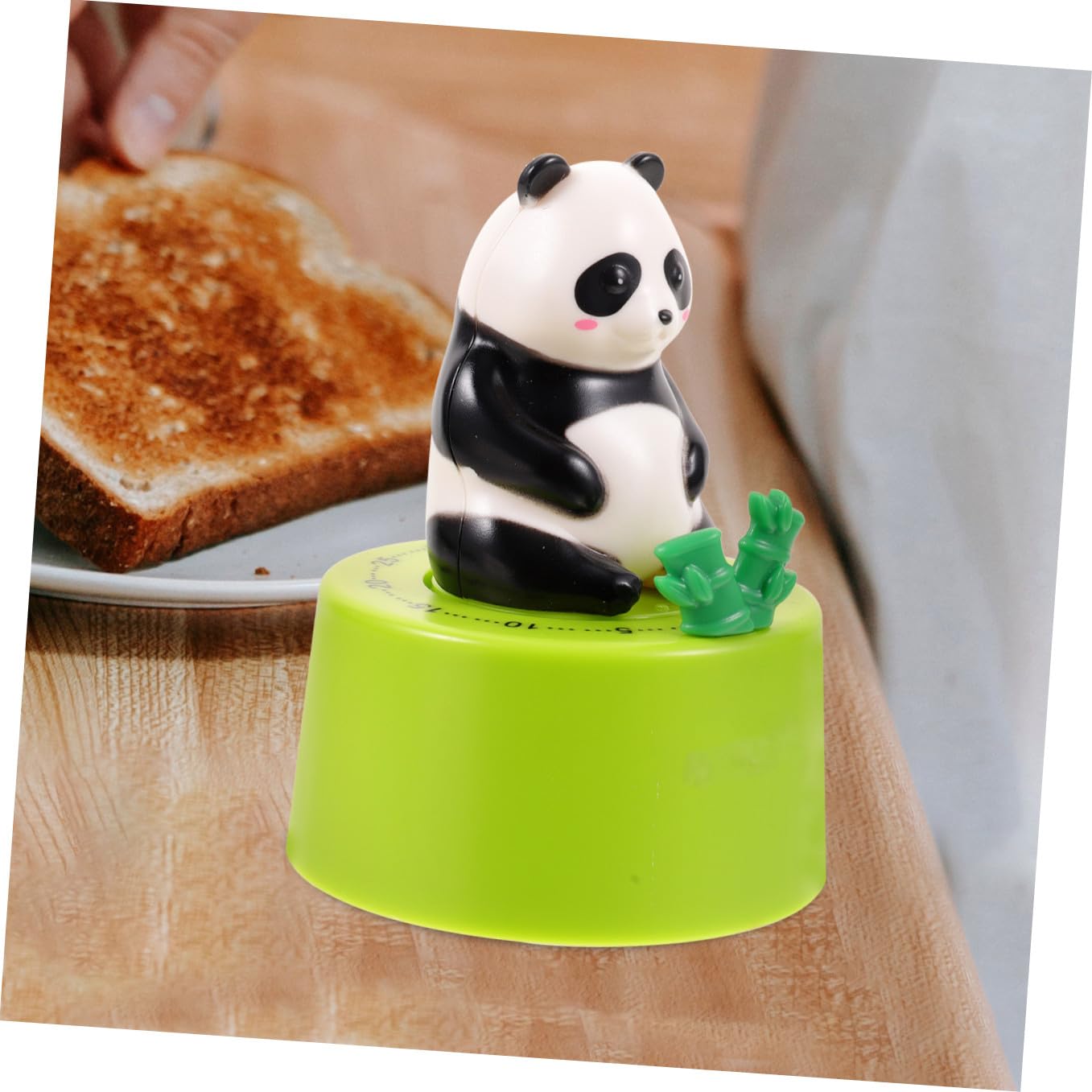 Mechanischer Küchentimer Panda Form Kreativer Kurzzeitwecker für Kochen Haushalt Küchen Deko Grün Cartoon Design