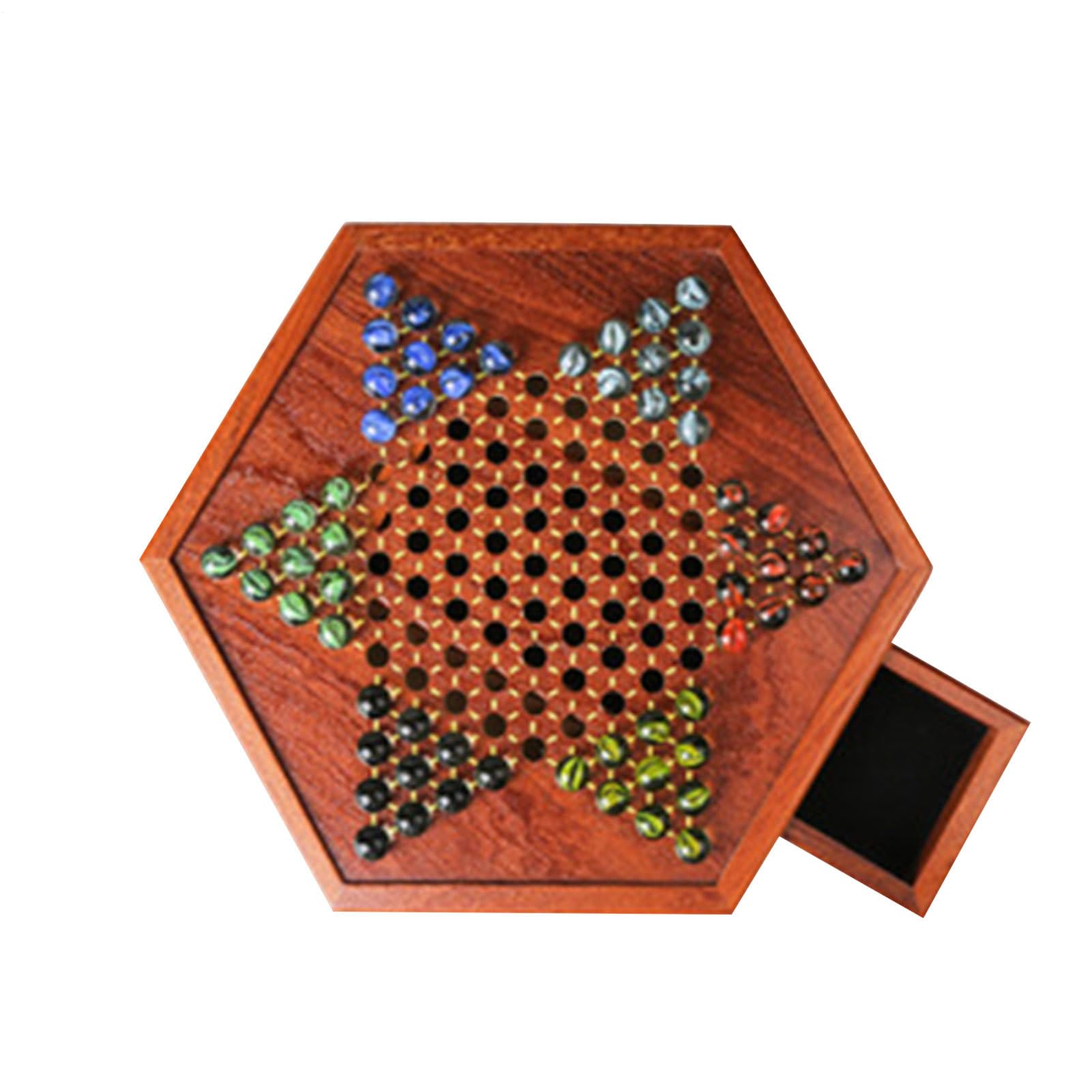 di magnetici - Torneo BAMBINE DI SCABILE DI WOODEN | di giochi da bacheche | cinesi con cassetto di stoccaggio marmo di vetro, pezzi di artigiani per bambini, con qu
