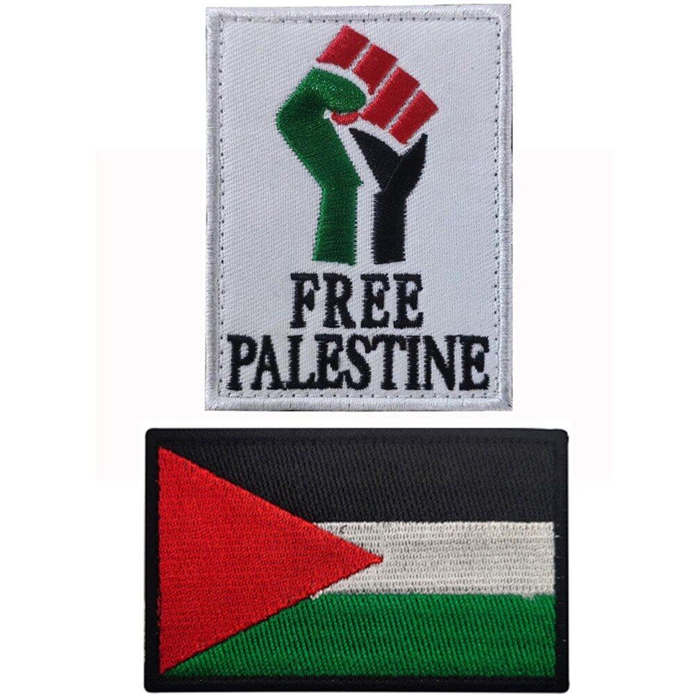Wudaizhi As Shown Palestine Flag Patch 2Pcs Free Palestine Iron On Patches For Clothing Sticker Patches On Clothes Diy Patch Bag Badge