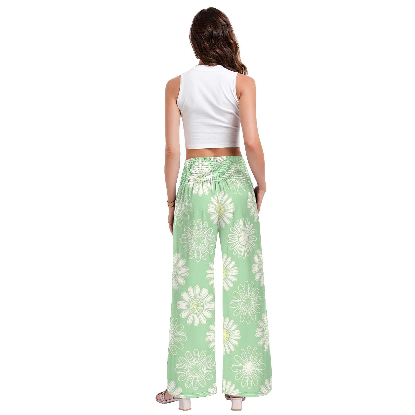 FRODOTGV Daisy Mint damskie spodnie do jogi luźne spodnie do relaksu w domu
