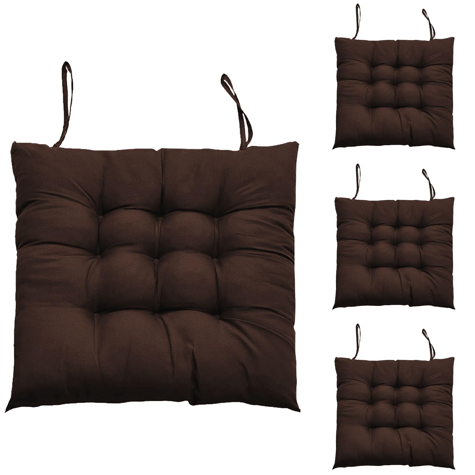 Hengrongshen Lot De 4 Coussins De Chaise Intérieur Argenté 40x40cm Avec Liens - Confort Et Style