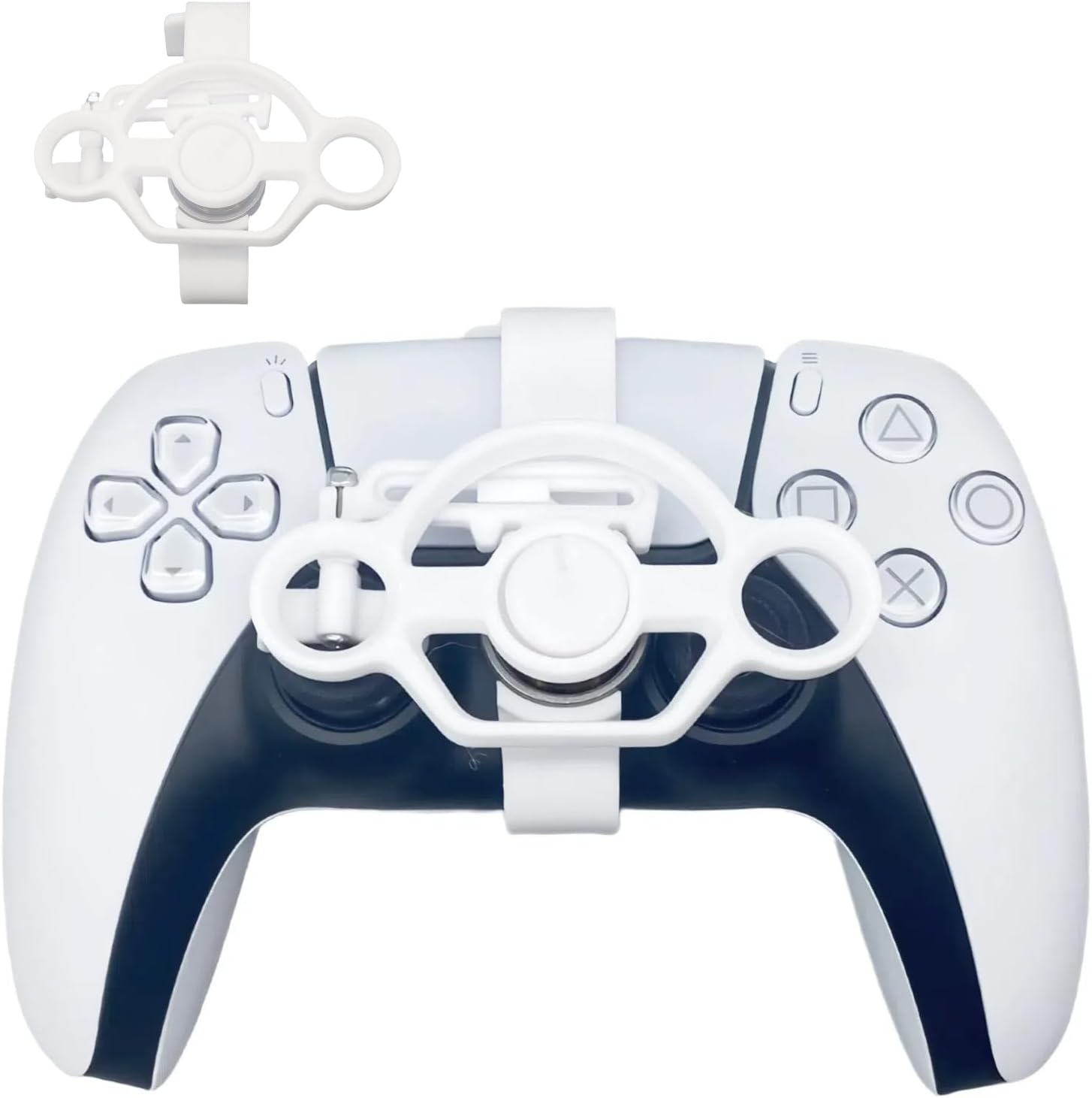 CHOWONE Mini Steering Wheel for PS5 Game Controller Remote Control Accessory for PS5 Racing Games Controller Steering Wheel Attachment PS Controller Wheel