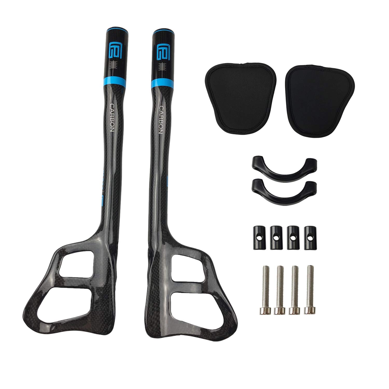 PLATT Manillar de Bicicleta de Triatlón 3K Carbono Tri Bar apoyabrazos TT Manillar para MTB Bicicleta de Carretera, 31,8 mm