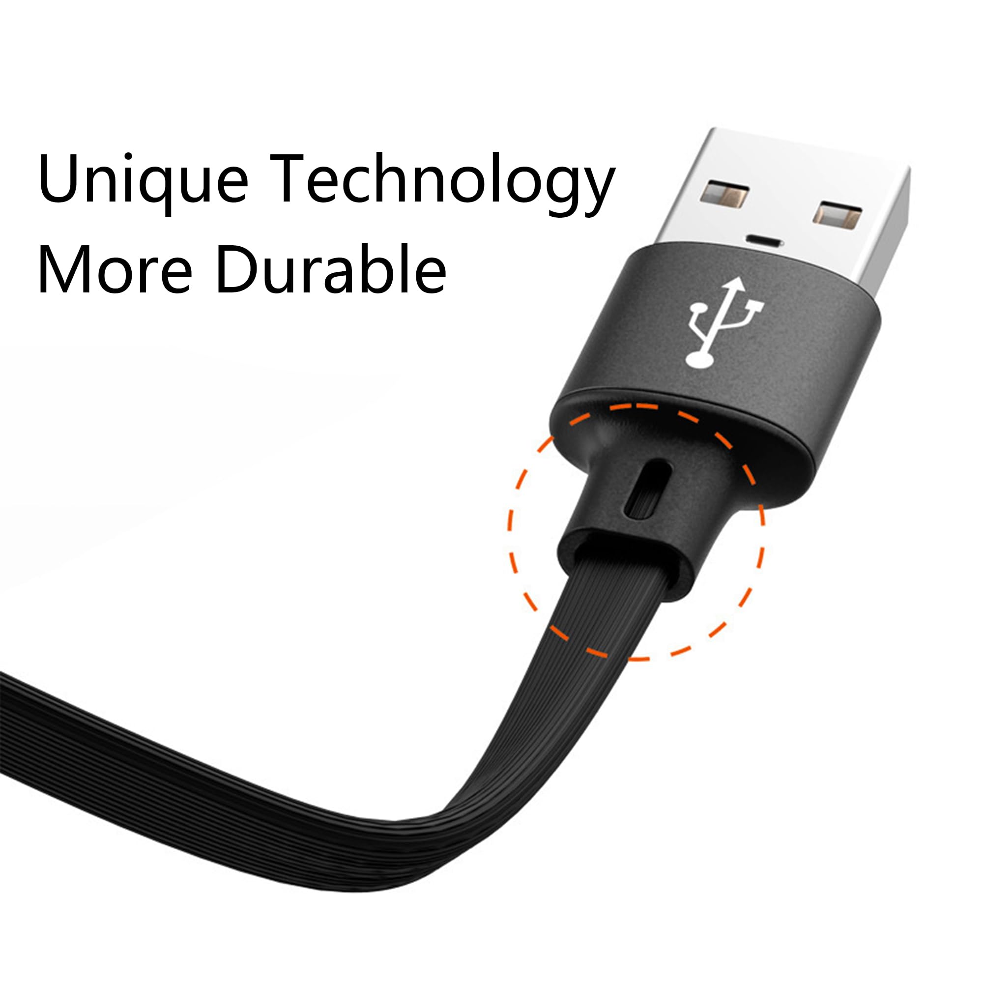 Riertostng Cavo Dati Corto USB C Di Ricarica 10 Pollici, Cavo Piatto Da USB A A - Foto 2
