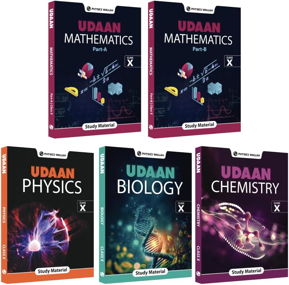 PW UDAAN for Class 10th Physics, Chemistry, Mathematics Part A & B, Biology (Latest Edition) Combo Set of 5 Books [Paperback] PW Paperback – 26 February 2024