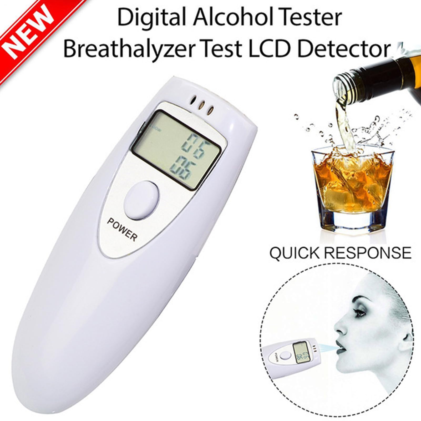 Etilots - presión arterial digital profesional | Precisión de etilómetro con pantalla LCD | Probador de alcohol portátil para individuos, control de alcohol en sangre confiable para la seguridad vial