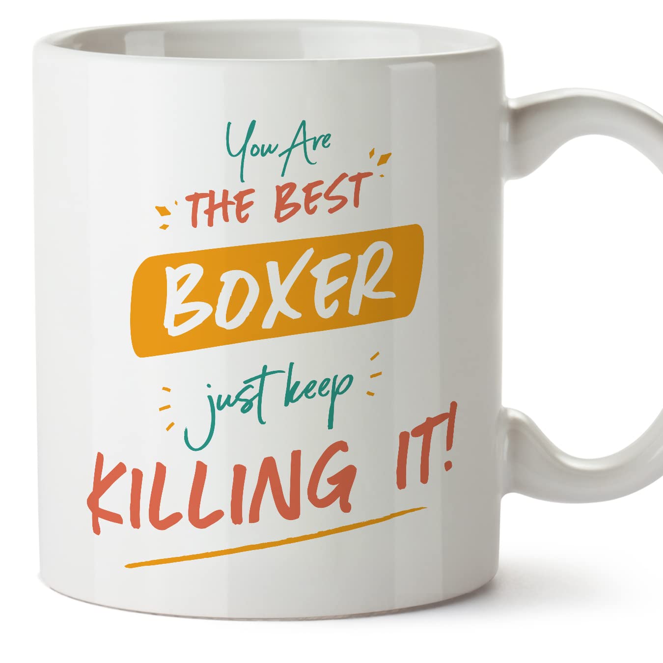 MUGFFINS Boxer Woman Mug - in English - You are The Best Keep Killing it - Funny Gift for Colleagues - Ceramic 11oz Mug