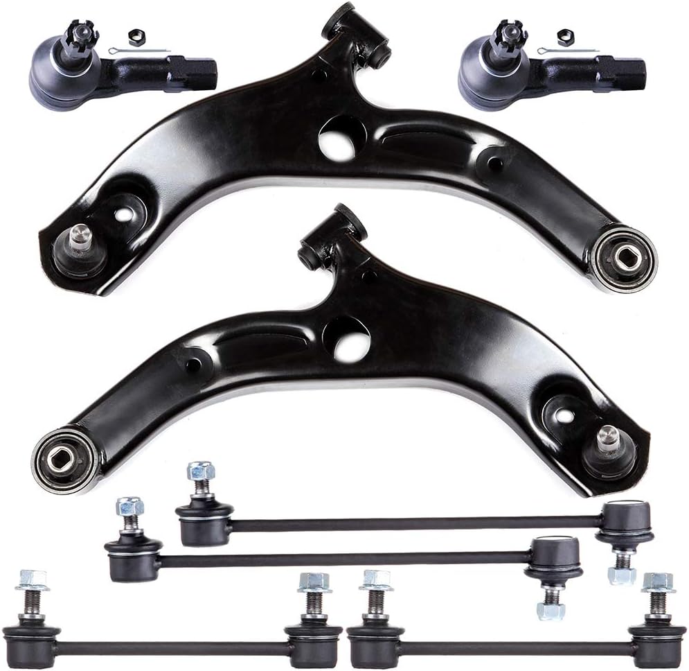 ASAPE 8 Pcs Suspension Kit - Fit 2002-2003 for Mazda Protege5 1999-2003 for Mazda Protege, Include - Front Lower Control Arm and Ball Joint Outer Tie Rod End Front Sway Bar Link Rear Sway Bar Link