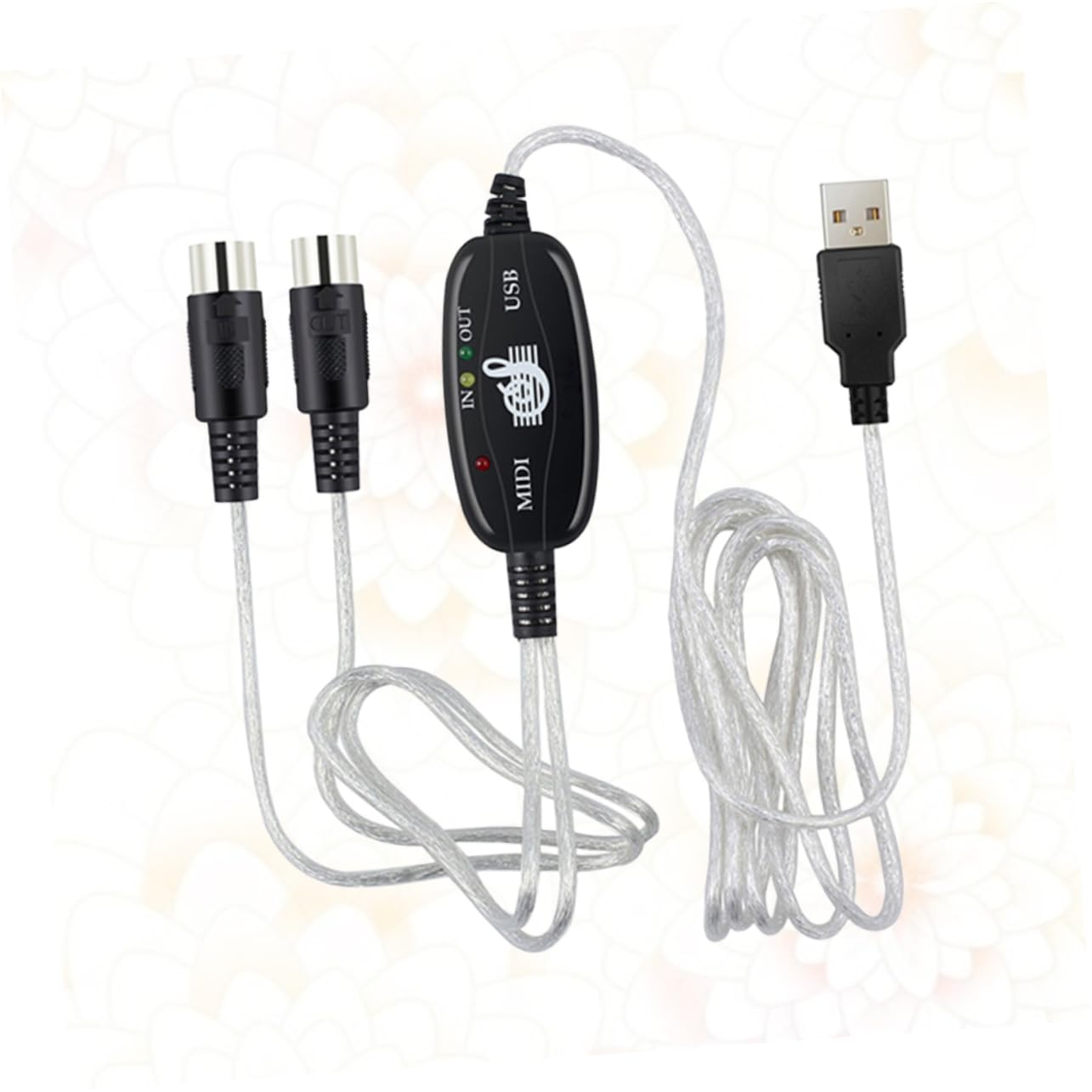 Holibanna USB Midi Cable for Music Editing Keyboard Converter Adapter Cable Fast Stable Midi Data Transmission Compatible with Windows Xp to Easy Plug Play Setup