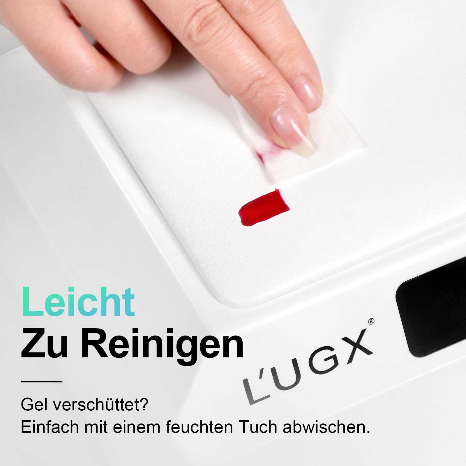 L'UGX UV Lampe für Gelnägel 72W – Professionelle Nagellampe mit Handauflage, große Led Lampe Nägel für Maniküre & Pediküre, Zuhause & Studio-Weiß-LG205