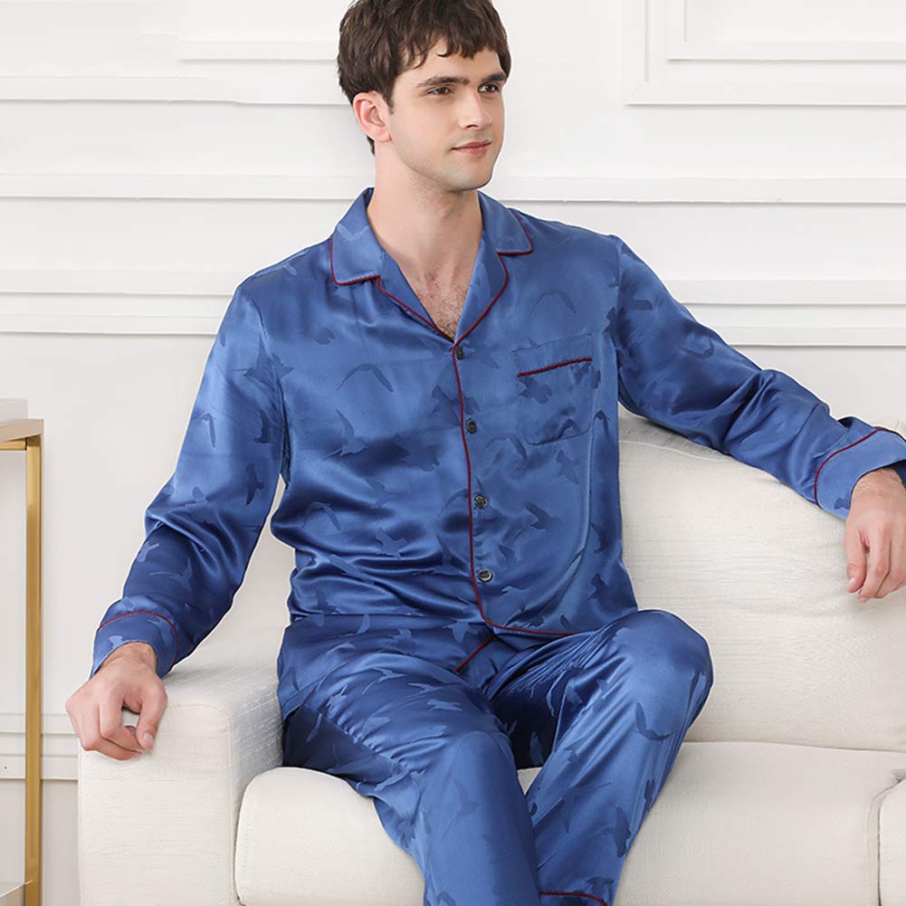 Amazon.co.jp: ZHANGYH シルクパジャマ 春のメンズステインシルク